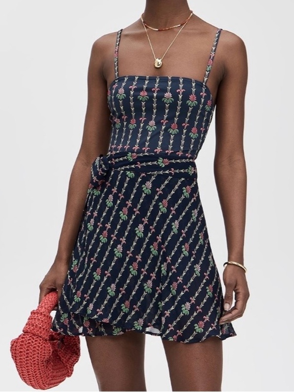 Hill House Home Mini Ballet Pareo In Trailing Fern/Navy Multi